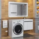Тумба с раковиной под стиральную машину Uperwood Magenta (60/120 см, подвесная, белая/графит, с дверцами, правая)
