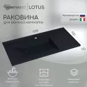 Раковина для ванной кварцевая Uperwood Lotus Quartz 100х50х13 см, черная матовая, уголь