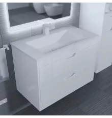 Тумба под раковину для ванной Uperwood Modul (80 см, подвесная, глянцевая, белая)