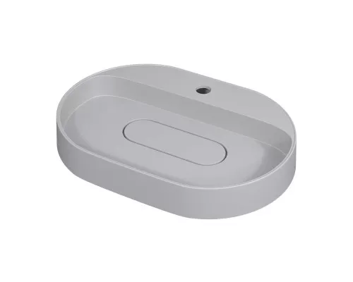 Раковина накладная кварцевая Uperwood Tanos Quartz 55х40х10 см, овальная, белая матовая, жасмин