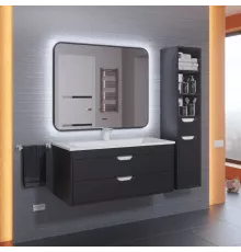 Зеркало для ванной с подсветкой Uperwood Modul (65x80 см, бесконтактный сенсор, антизапотевание, черное, холодная подсветка)