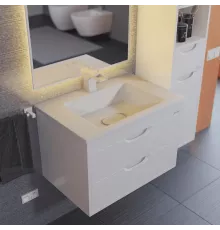 Тумба под раковину для ванной Uperwood Modul (65 см, подвесная, матовая, белая)