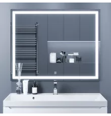 Зеркало для ванной с подсветкой Uperwood Tanos (100x80 см, LED подсветка, сенсорный выключатель, антизапотевание)