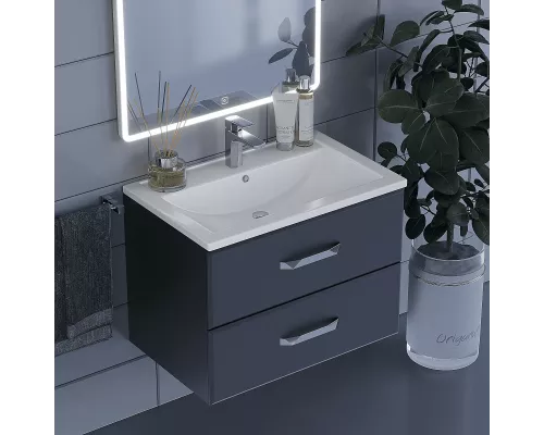 Приобрести Тумба под раковину для ванной комнаты Uperwood Foster (70 см, подвесная, черная) в магазине сантехники Santeh-Crystal.ru