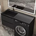 Раковина над стиральной машиной Uperwood Cosmos 120 см, левая, уголь