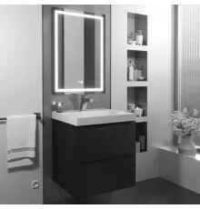 Тумба под раковину для ванной комнаты Uperwood Tanos подвесная (50 см, черная)