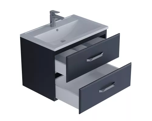 Приобрести Тумба под раковину для ванной комнаты Uperwood Foster (70 см, подвесная, черная) в магазине сантехники Santeh-Crystal.ru