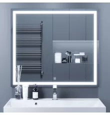 Зеркало для ванной с подсветкой Uperwood Tanos (90x80 см, LED подсветка, сенсорный выключатель, антизапотевание)