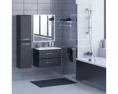 Приобрести Тумба под раковину для ванной комнаты Uperwood Foster (70 см, подвесная, черная) в магазине сантехники Santeh-Crystal.ru