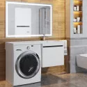 Тумба с раковиной под стиральную машину Uperwood Magenta (60/120 см, подвесная, белая/графит, выдвижной ящик, правая)