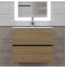 Тумба под раковину для ванной Uperwood Barsa (60 см, подвесная, черная/дуб сонома)