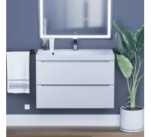 Тумба под раковину для ванной комнаты Uperwood Tanos подвесная (80 см, белая)