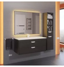Тумба с раковиной для ванной Uperwood Modul (100 см, подвесная, матовая, черная)