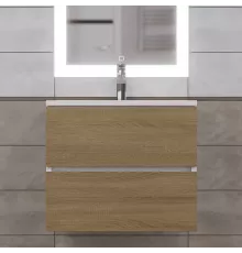 Тумба под раковину для ванной Uperwood Barsa (60 см, подвесная, белая/дуб сонома)