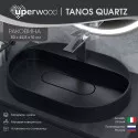 Раковина накладная кварцевая Uperwood Tanos Quartz 55х40х10 см, овальная, черная матовая, космос