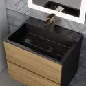 Раковина для ванной полувстраиваемая Uperwood Barsa, 60 см, черная глянцевая