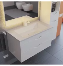 Тумба под раковину для ванной Uperwood Modul (80 см, подвесная, матовая, белая)