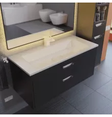 Тумба под раковину для ванной Uperwood Modul (100 см, подвесная, матовая, черная)