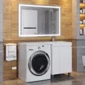 Тумба с раковиной под стиральную машину Uperwood Magenta (60/120 см, напольная, белая, с дверцами, правая)