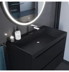 Раковина кварцевая для ванной Uperwood Classic Quartz (80 см, черная матовая, уголь)