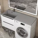 Раковина над стиральной машиной Uperwood Cosmos 120 см, левая, серый шелк