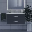 Тумба под раковину для ванной комнаты Uperwood Foster (90 см, подвесная, черная)