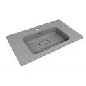 Раковина кварцевая для ванной Uperwood Lagoon Quartz (80 см, прямоугольная, серая матовая, серый шелк)