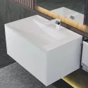Раковина для ванной кварцевая Uperwood Lotus Quartz 80х50х13 см, белая матовая, жасмин