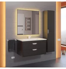 Тумба с раковиной для ванной Uperwood Modul (80 см, подвесная, матовая, черная)