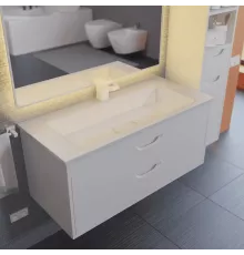 Тумба под раковину для ванной Uperwood Modul (100 см, подвесная, матовая, белая)