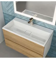 Раковина для ванной полувстраиваемая Uperwood Barsa 90 см, белая глянцевая