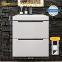 Тумба с раковиной для ванной Uperwood Tanos NEW (50 см, подвесная, белая/графит)