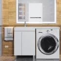Тумба под стиральную машину Uperwood Magenta (60 см, напольная, белая, с дверцами)