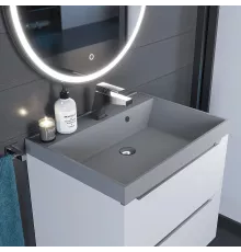 Раковина кварцевая для ванной Uperwood Classic Quartz (60 см, серая матовая, бетон)