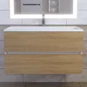 Тумба под раковину для ванной Uperwood Barsa (90 см, подвесная, белая/дуб сонома)