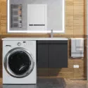 Тумба под стиральную машину Uperwood Magenta (50 см, подвесная, черная, с дверцами)