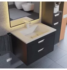 Тумба под раковину для ванной Uperwood Modul (65 см, подвесная, матовая, черная)