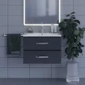 Тумба под раковину для ванной комнаты Uperwood Foster (70 см, подвесная, черная)