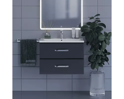 Приобрести Тумба под раковину для ванной комнаты Uperwood Foster (70 см, подвесная, черная) в магазине сантехники Santeh-Crystal.ru