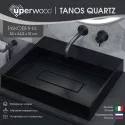 Раковина накладная кварцевая Uperwood Tanos Quartz 50 см, прямоугольная, без отверстия для смесителя, космос