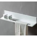Полка из искусственного камня Abber Stein AS1655 с полотенцедержателем Белая