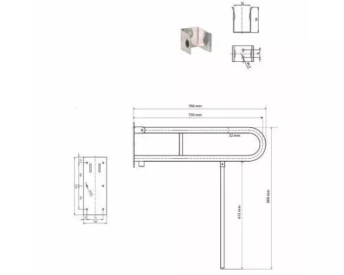 Купить Поручень Bemeta Help 301606302N Хром матовый в магазине сантехники Santeh-Crystal.ru