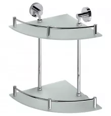 Стеклянная полка Bemeta Omega 104202142 угловая Хром