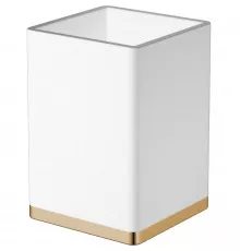 Стакан для зубных щеток Boheme 10961-W-G Белый Золото