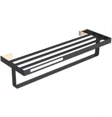 Полка для полотенец Boheme Q 10947-G-B Черная Золото