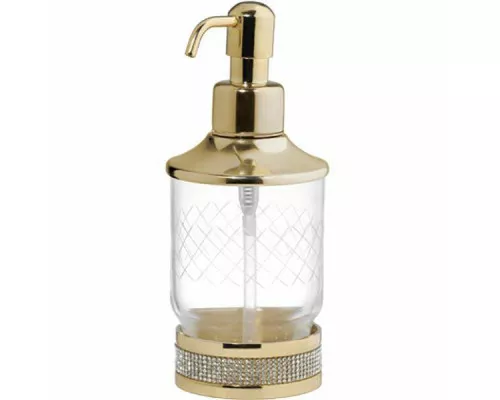Заказать Дозатор для жидкого мыла Boheme Royal Cristal 10929-G Золото в магазине сантехники Santeh-Crystal.ru