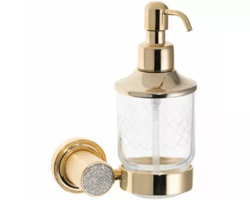 Заказать Дозатор для жидкого мыла Boheme Royal Cristal 10932-G-B Золото в магазине сантехники Santeh-Crystal.ru
