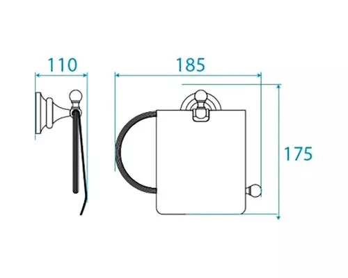 Заказать Держатель туалетной бумаги Cezares Olimp-TRH-02-M с крышкой Бронза в магазине сантехники Santeh-Crystal.ru