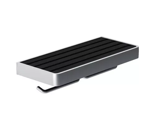 Купить Держатель туалетной бумаги Damixa Jupiter DA77341900 двойной с полкой Черный Хром в магазине сантехники Santeh-Crystal.ru