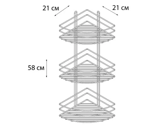 Купить Угловая полка Fixsen FX-850-3 Хром в магазине сантехники Santeh-Crystal.ru